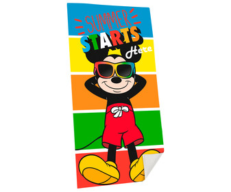 Toalla de playa infantil 70x140cm., tejido velour con 300g/m² de densidad, diseño Mickey Mouse DISNEY. Toalla de playa infantil 70x140cm., tejido velour con 300g/m² de densidad, diseño Mickey Mouse DISNEY.