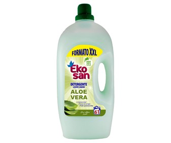 Detergente líquido para lavadora con aloe vera EKOSAN 61 lav. 4 l. Detergente líquido para lavadora con aloe vera EKOSAN 61 lav. 4 l.