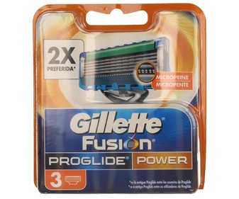 Recambio de cuchillas de cinco hojas para maquinilla de afeitar Gillette Fusion Proglide 3 unidades Recambio de cuchillas de cinco hojas para maquinilla de afeitar Gillette Fusion Proglide 3 unidades