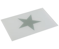 Tabla de cortar de cristal decorado, diseño Estrella, 20x30x0,5cm., VERSA.