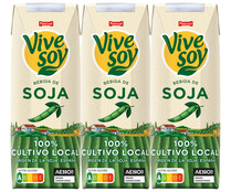 Bebida de soja de origen 100% local, con sabor natural VIVESOY de Pascual 3 x 250 ml.