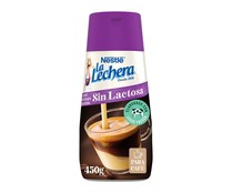 Leche condensada desnatada y sin lactosa, ideal para el café, nestlé LA LECHERA 450 g.