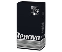 Servilletas desechables color negro, 30 x 39 cm doble capa RENOVA 25 uds.