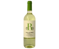 Vino blanco con denominación de origen Valdepeñas CALLE REAL botella de 75 cl.