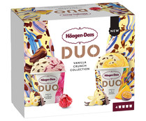 Mini tarrinas de helado de vainilla con frambuesa (2) y vainilla con mango (2) HÄAGEN-DAZS 4 x 95 ml.