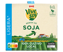 Bebida de soja ligera, de cultivo 100% local VIVESOY de Pascual 6 x 1 l.