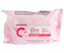 Toallitas desmaquillantes e hidratantes para pieles sensibles COSMIA 25 uds.