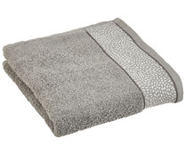 Toalla de lavabo sostenible, 80% algodón 20% poliéster reciclado, densidad de 450g/m², color gris, ACTUEL.