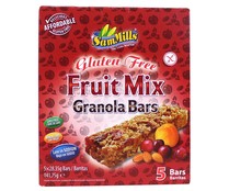 Cereales en barritas con frutas , Sin Gluten SAN MILLS 5 uds x 124 g.