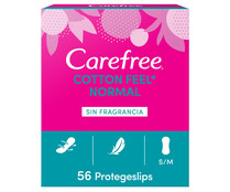 Protege slips normales, sin fragancia CAREFREE Cotton 56  uds.