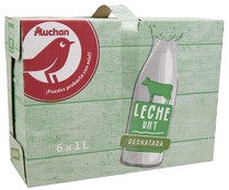 Leche desnatada de vaca PRODUCTO ALCAMPO 6x 1 l.