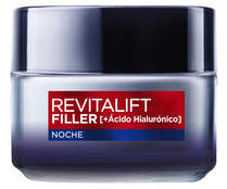 Crema anti-edad y rellenadora de noche con ácido Hialurónico L'ORÉAL PARIS Revitalift filler 50 ml.
