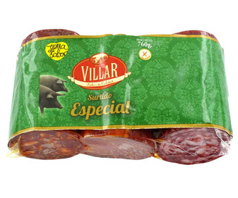 Lote de embutidos ibéricos elaborados sin gluten VILLAR 760 g Lote de embutidos ibéricos elaborados sin gluten VILLAR 760 g
