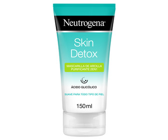 Mascarilla de arcilla purificante 2 en 1, para todo tipo de pieles NEUTRÓGENA Skin detox 150 ml. Mascarilla de arcilla purificante 2 en 1, para todo tipo de pieles NEUTRÓGENA Skin detox 150 ml.