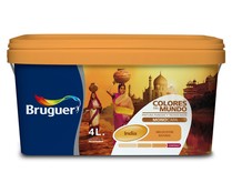 Pintura para paredes monocapa BRUGUER Colores del mundo India Melocotón Natural, 4L.