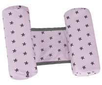 Cojín antivuecos de estrella, rosa y gris, MORA.