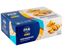 Empanadas precocidas y congeladas rellenas de queso fresco PAN Snack on 600 g.