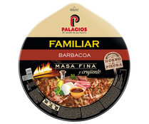 Pizza familiar de masa fina y crujiente a la barbacoa PALACIOS 580 g.