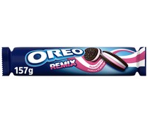 Galletas chocolate rellenas de crema vainilla y frambuesa OREO 157 g.