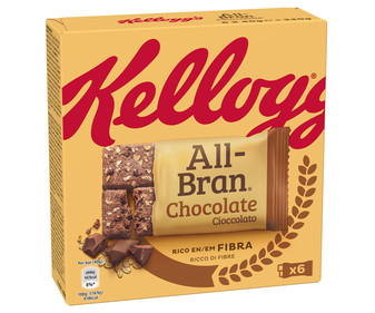 Cereales en barrita con chocolateKELLOGG´S ALL-BRAN pack 6 uds.x 40 g. Cereales en barrita con chocolateKELLOGG´S ALL-BRAN pack 6 uds.x 40 g.