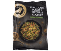 Arroz ultracongelado con pollo y verduras al curry ALCAMPO GOURMET 400 g.