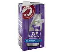 Leche semidesnatada de vaca, sin lactosa PRODUCTO ALCAMPO 1 l.