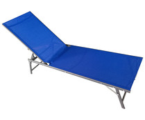 Tumbona plegable color azul de acero y textileno, 181x55x91cm. IKUNIK.