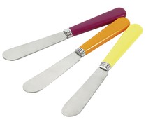 3 cuchillos para mantequilla con hoja de acero inoxidable y mango de color GERS.