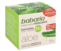 Crema facial hidratante con un 20% de aloe vera puro BABARIA 50 ml.