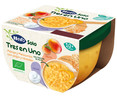 Tarrina de mango y melocotón con yogur y cereales, a partir de 10 meses HERO Solo tres en uno 120 g.