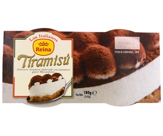 Postre de Tiramisú pack de 2 unidades de 90 gramos Postre de Tiramisú pack de 2 unidades de 90 gramos