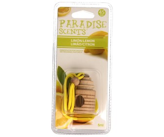 Ambientador de coche con perfumador de madera para colgar con olor a limón PARADISE SCENTS. Ambientador de coche con perfumador de madera para colgar con olor a limón PARADISE SCENTS.