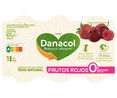 Leche fermentada desnatada con edulcorantes, esteroles vegetales añadidos y sabor frutos rojos. DANACOL de Danone 6 x 100 g.