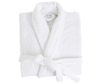 Albornoz para adulto color blanco, 100% algodón, 380g/m², talla M ACTUEL. Albornoz para adulto color blanco, 100% algodón, 380g/m², talla M ACTUEL.