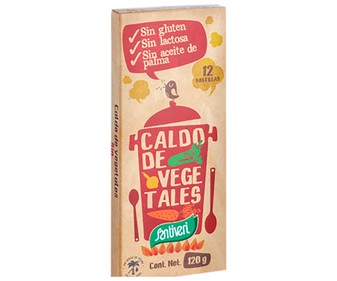 Caldo vegetal en pastillas, sin gluten SANTIVERI, 120 g. Caldo vegetal en pastillas, sin gluten SANTIVERI, 120 g.