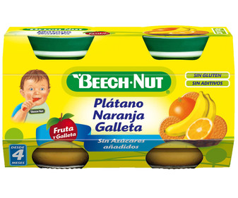 Tarrito de fruta con galleta, a partir de 4 meses BEECH NUT 2 x 130 g. Tarrito de fruta con galleta, a partir de 4 meses BEECH NUT 2 x 130 g.
