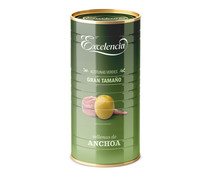 Aceitunas verdes manzanilla rellenas de anchoa EXCELENCIA lata de 600 g.