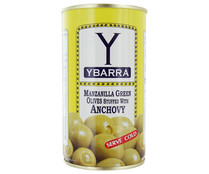 Aceitunas verdes manzanilla rellenas de anchoa YBARRA lata de 150 g.