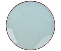 Plato de postre de gres color azul decorado vintage, 20 centímetros Spark STONEWARE.