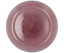 Plato llano de vidrio color lila con diseño en relieve Idylle LUMINARC, 25cm.