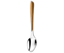 Cuchara para postre  de acero inoxidable y mango de madera, Eclat.