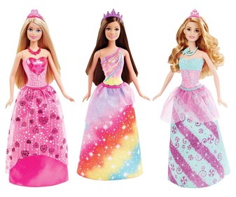 Surtido de muñecas princesas con tiara y peine BARBIE. Surtido de muñecas princesas con tiara y peine BARBIE.