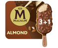 Helado de vainilla recubierto de chocolate con leche y almendras MAGNUM de Frgio 4 x 110 ml.