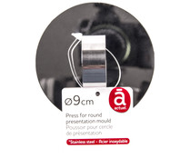 Empujador de acero inoxidable para molde redondo de 9cm. de diámetro ACTUEL.