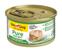 Alimento complementario para perros, pollo con cordero GIM DOG PURE DELIGHT 85 g.