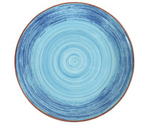Plato para postre fabricado en loza portuguesa pintada a mano, 21cm. de diámetro, Spiral Earthenware IRABIA.