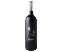 Vino tinto gran reserva con denominación de origen calificada Rioja ORDATE botella de 75 cl.