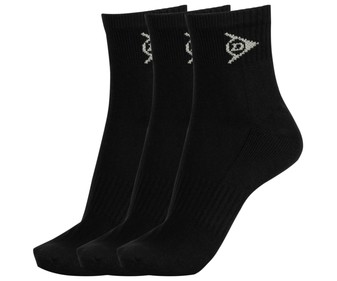 Pack de 3 pares de calcetines tobilleros DUNLOP Running, color negro, talla 43/46. Pack de 3 pares de calcetines tobilleros DUNLOP Running, color negro, talla 43/46.