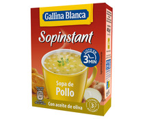 Sopa de pollo con pasta SOPINSTANT de GALLINA BLANCA 3 uds. x 17 g.