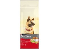 Comida para perro a base de buey y verduras  PURINA 15 kilos.
